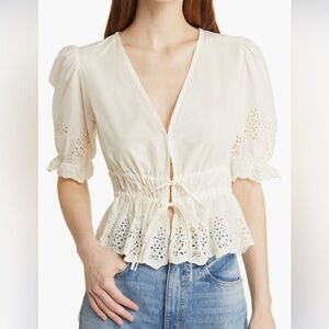 &Other stories white cotton Eyelet Blouse
